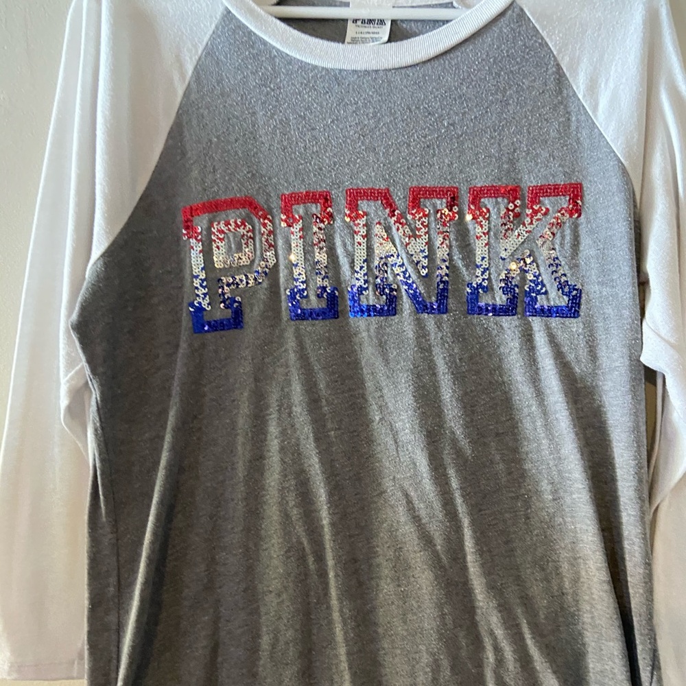 Pink bling 3/4 sleeve tee #MakeAnOffer